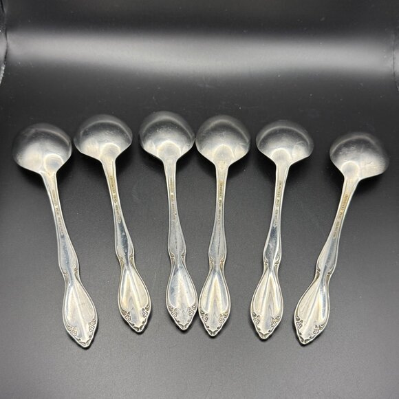 Set Of 6 Oneida Stainless Steel Berkeley Pattern Tablespoons Floral Design - Picture 2 of 4